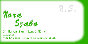 nora szabo business card