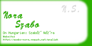 nora szabo business card